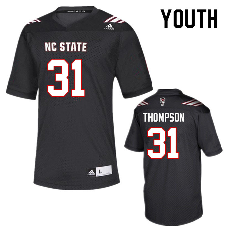 Youth #31 Daejuan Thompson NC State Wolfpack College Football Jerseys Sale-Black - Click Image to Close